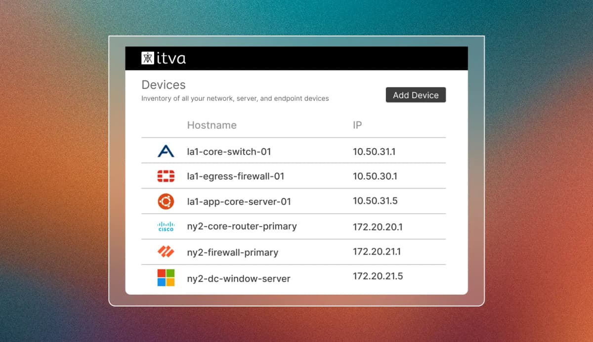 Device inventory and discovery interface